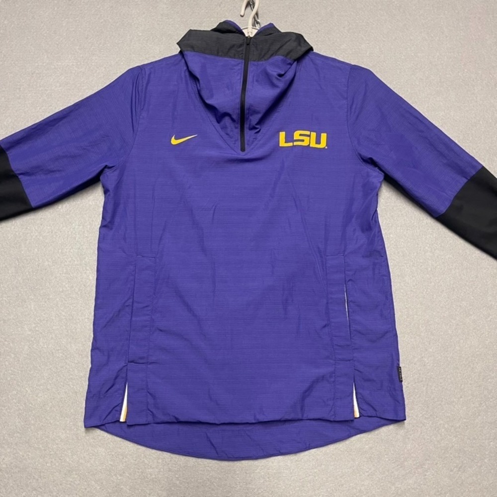 LSU Tigers Jacket Mens Large Purple Micah Baskerville Player Issued Windbreaker